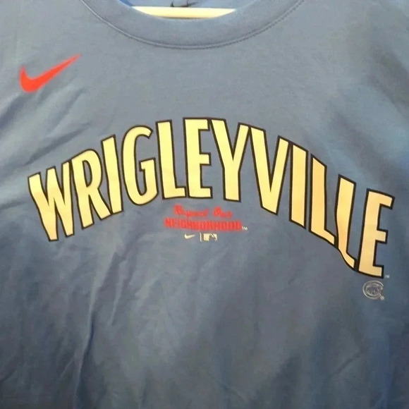 MEN'S Nike light blue Chicago Cubs team city connect rolled mark t-shirt - Picture 2 of 5